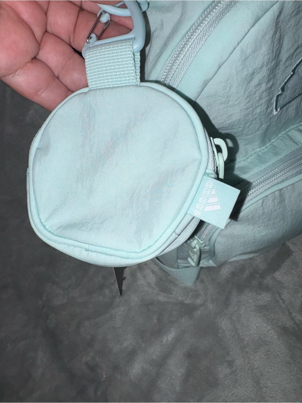 adidas Mint Green Mini Backpack with Front Pouch New with Tags - Picture 9 of 13